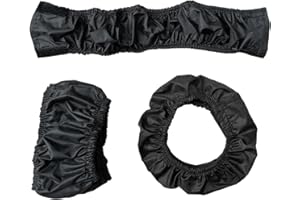 LTG PRO LTG Pram Buggy Push Chair Stroller Wheel Covers Front Rear Back Black Protection (2pcs Small + 2pcs Big)