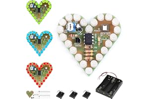 DAOKAI 4 piezas Kit de práctica de soldadura Kit de lámpara de respiración en forma de corazón DC 4V-6V Rojo Blanco Azul Verde Color LED Amor en forma de corazón Proyecto electrónico de bricolaje