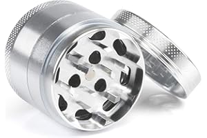 S STUARTS DIRECT LIMITED Metal Herb Grinder (40mm) SMALL POCKET SIZE (NEW 2023 EDITION) | 4 Piece SILVER Coloured Premium Spice Grinder (1.5" inch) Tobacco Crusher Grinders for Herbs, Spices in Four Pieces | Sharp Shark Teeth