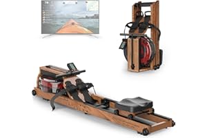JOROTO Rowing Machine for Home Gym,Oak Wood Foldable Rower Machine with Bluetooth, Adjustable Tablet Holder - 330LS Weight Capacity