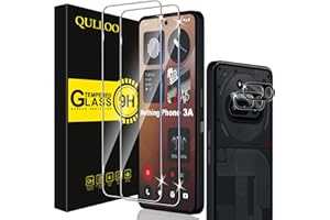 QULLOO Schutzfolie für Nothing Phone (3a), 2 Stück Displayschutzfolie mit 2 Stück Kameraschutz [9H Härte Gehärtetes Glas ][HD Klar Schutzglas][Anti-Kratzen Folie]
