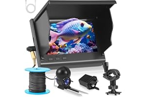 LUQIXCEY Fish Finder Camera, Wide-angle Infrared 14 LED Night Vision Camera, Fish Finder Underwater Fishing Camera with 4.5inch HD IPS Display, IP65 Waterproof, for Ice River and Boat Kayak Fishing (30M)