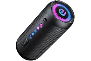 TAOPODO Bluetooth Lautsprecher mit Licht, 30W Musikbox Tragbarer Bluetooth Box mit IPX7 wasserdicht, Dualen Bass-Treibern, 30 Sth Akku, RGB Lichter, TWS Kopplung，AUX, TF Karte, Geeignet Outdoor/Party/Reisen