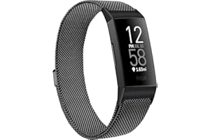 Yisica Bracelet Compatible pour Fitbit Charge 4 / Fitbit Charge 3 / Charge 3 SE, Métal en Acier Inoxydable Réglable, Bracelet de Remplacement avec Fitbit Charge 4 / Charge 3, Femme Homme, Grand Petit
