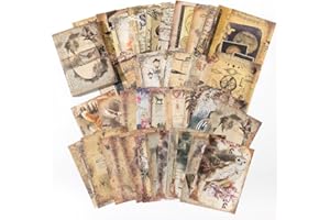 SHANFAA Pack of 100 Vintage Scrapbooking Paper - Craft Paper Decorative Paper Accessories for Journal, Notebook, Calendar, Photo Album, Diary