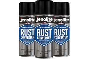 JENOLITE Convertitore di ruggine Spray | 3 x 400ml | Antiruggine per Ferro | Convertitore di ruggine e primer | Base Epossidica | Ideale per il trattamento e la prevenzione della ruggine per le auto
