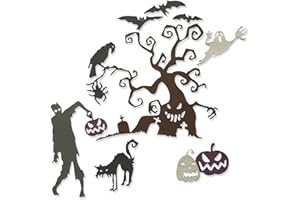 Sizzix Thinlits Die Set 10PK-Creeps, 664703 664703-Juego de Troqueles (10 Unidades), diseño, Plástico Papel, Arrastrarse, Talla única