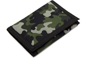 sundee RFID Slim Camouflage Wallet/Trifold Canvas Outdoor Sports Wallet for Boys & Kids - Green