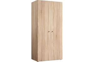 trendteam smart living - Basics - Kleiderschrank - Eiche - Garderobenschrank mit 2 Türen, 1 Hutablage und 1 Kleiderstange - (BxHxT) 81 x 176 x 51 cm - Moderner Stil