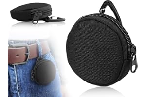 Sac à friandises AOYEGIC pour Chiens,Sac de Nourriture pour Dressage de Chiens,Sac à collation,Porte-Monnaie,Portefeuille,Porte-Monnaie,Pochette à Monnaie avec Mousqueton à Fermeture éclair(Noir)