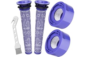HOHUMOCA Filtro para Dyson V7 V8 Serie, Filtros de Repuesto Lavables para Aspiradora Dyson V7 V8 Animal Absolute Motorhead, 2pcs Prefiltros 2pcs HEPA Postfiltros, Reemplazo para DY#965661-01, DY#967478-01