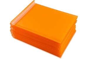 Yomuse 25pcs A4 Padded Envelopes, 240mm x 320mm (9.5x12.6 Inch) Poly Bubble Mailers Self Seal, Waterproof Postal Bags for Mailing/Packaging (Orange)