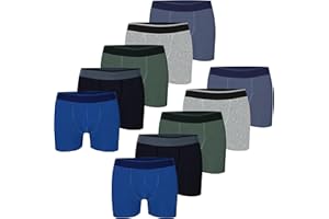 LOREZA ® 10 Boxers pour garçon Coton Enfant sous-Vêtements 2 à 15 Ans