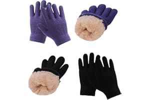 Fjquamitix 2 Paar Kinder Winterhandschuhe Warm – Weiche Thermohandschuhe mit Fleece-Futter für Jungen & Mädchen 5-12 Jahre – Strickhandschuhe für Ski, Laufen & Outdoor-Aktivitäten