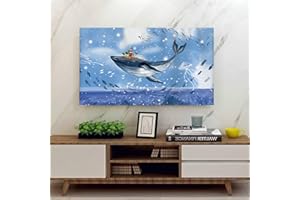 Treer Cubierta Antipolvo para TV, Universal Funda para Televisor Cubierta de Televisión Elástico Protector Pantalla de Funda para 22 a 75 Pulgadas (Ballena isleña,22 pulgadas)