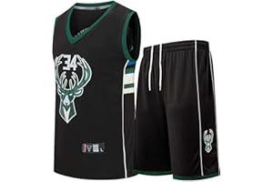 REZIAL Jersey Maschile, Milwaukee Bucks, Abbigliamento Da Basket # 34, Versione Da Fan Di Giannis Antetokounmpo Maschio E Femmina, Abbigliamento Sportivo Ricamato Senza Maniche