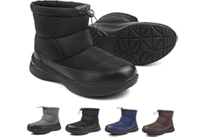 HANANI Snow Boots Mens Winter Ankle Booties Fur Lined Warm Hiking Walking Shoes Non Slip Mid Calf Thermal Outdoor Lightweight Boots