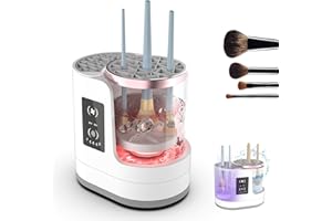 KHEALING Nettoyeur électrique pour pinceaux de maquillage, nettoyage électrique et séchage rapide, pour les familles paresseuses, outil de nettoyage automatique des pinceaux de maquillage avec fonction de