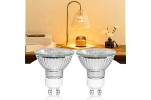 CALDARAX Candle Warmer Lamp Bulb MR16 GU10 50W 230V Dimmable, 500LM Warm White 2800K Spotlight Bulbs 2 Pin, 45° Beam Angle, GU10 Reflector Bulb for Wax Melt Lamp, Wax Burner, Recessed Ceiling Light, 2 Pack