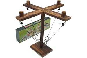 Gelabur Haken und Ring Spiel, Großes Ring Wurf Spiel für Erwachsene, Ring Spiel auf Einer Schnur, Tischspiele, Haken Spiel Ring Wurf für Familie, Bar, Party