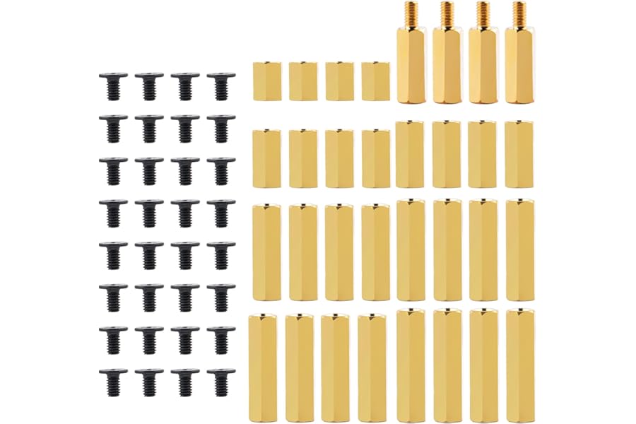 GeeekPi Raspberry Pi 5 PCIe to M2 NVME Board Installation Tool 64 Pcs/Lot M2.5 Series Hex Brass Spacer/Standoff + Screws Set Accessories Kit for Raspberry Pi 5