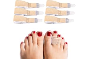 LDATY 6 PCS Hammer Toe Straighteners, Broken Toe Wraps, Hammer Toe Separators Splint, Toe Bandage, Hammer Toe Corrector, Toe Cushioned Bandages warp for Overlapping Toes, Broken Toes & Hammer Toe