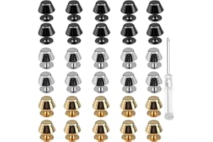 Hyakoz 30 PCS Pieds de Sac Rivets pour Cuir Pieds Nailhead Couture Rivet pour Cuir Clous avec Tournevis pour Purse Sac à Main Bagages Fond de Sac- Trois Couleurs
