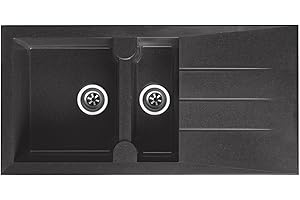 Respekta Évier de cuisine en granit composite 100cm gris titane ALINEO100X50W