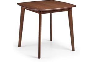 Julian Bowen Lennox Square Dining Table, Walnut, Height: 75, Width: 80, Depth: 80cm