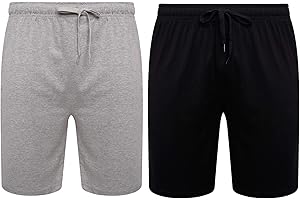 Sock Stack Mens Lounge Shorts Pyjama Bottoms Jersey PJ Short For Men 100% Organic Cotton Pajama Loungewear Pack Of 2