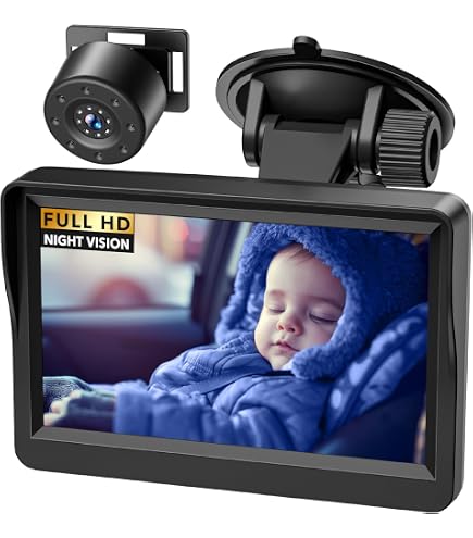 Zacro Specchio Baby Car HD1080p Con Monitor 4.3'' – Visione Notturna E Ampio Angolo Per Sicurezza Bambino
