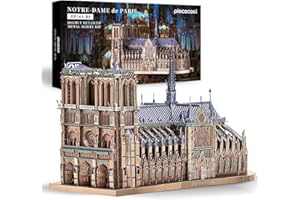 Piececool 3D Puzzle Metal Notre Dame de Paris, Scenic Buildings Craft Model Kits for Adults to Build, 3D Puzzles Adult Teens for 304 Stainless Steel, Ideal as Gifts, Home Decoration, DIY, 382 Pieces