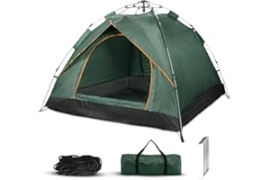 Qisan Hydraulic Dome Tent Automatic Camping Tents 3-4 Person Canopy with Carrying Bag Easy to Set up and Package for Outdoor Garden Backpacking Hiking