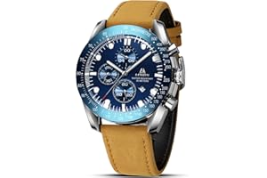 LN LENQIN Orologio Uomo Analogico Al Quarzo Da Polso Impermeabile 30M Con Datario - Orologio Da Lavoro Alla Moda in Pelle