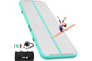 Uppblåsbar gymnastikmatta, 3 m/4 m/5 m/6 m, luftmatta, Tumble Track, gymnastikmatta med luftpump för hemmet, tumling/cheerleading/vatten