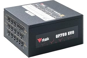 Itek Alimentatore per PC GF750 EVO - 750W, Ventola HDB Hydraulic Dynamic Bearing da 12 mm, Protezione PFC attiva,Certificazione di efficienza 80 Plus Gold, Semi Modulare free plug