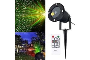 SAKEMA Projecteur de noël à Distance, lumière d'extérieur, Vert, Rouge, LED étoiles, projecteur for décoration de fête et de Vacances 9.23