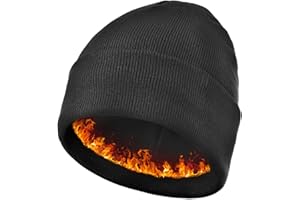 Keains Knit Beanie for Men Women ，Winter Warm Cuffed Hats with Thermal Thick Fleece Lining ，Gifts for Men Women Dad