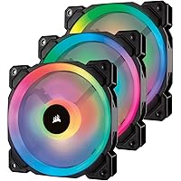 Corsair CO-9050072-WW LL120 120 mm Dual Light Loop RGB LED PWM Fan - Black, (Pack of 3)
