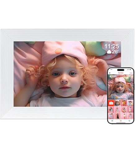 DENVER PFF1037 | 10.1 inch HD Glas Display - WiFi - Frameo App - 16GB - Touchscreen Digitale fotolijst
