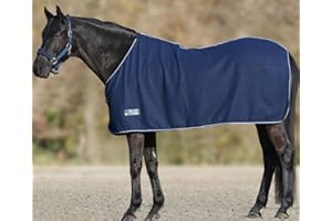REITSPORT AMESBICHLER Economic, coperta in pile per cavalli, colore blu scuro, misura: 145 cm