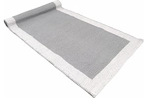 ARTE TAPPETI LIFE Alfombra de algodón lavable para baño y cocina, antideslizante (60 x 260 cm, Light Grey)