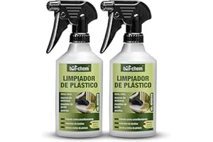 BIO-CHEM CLEANTEC Bio-Chem - Limpiador restaurador de plasticos 2 x 500 ml - spray renovador plasticos de pvc para ventanas, marcos de ventanas, refuerzos, muebles de jardín - elimina olores, nicotina y polvo