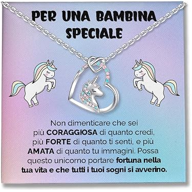 Set 6 Collane Per Bambine E Ragazze Con Ciondoli Unicorno, Sirena, Gatto E Cristallo - Regalo Compleanno - 3