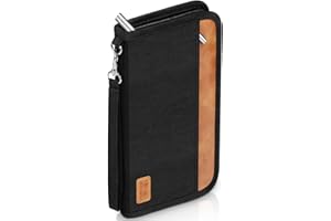 Looxmeer Travel Wallet, Family Passport Holder, RFID Blocking Travel Accessories Document Organiser for Tickets, Cards, Cash, Pen, Key, Waterproof Cover Holiday Essentials Case for Man & Woman