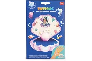 Legami - Tatuaggi Temporanei per Bambini, Tema Mermaid, Lavabili, Resistenti a Sudore e Acqua, con Dettagli Glitter, facili da Applicare, Delicati sulla Pelle, Dermatologicamente Testati