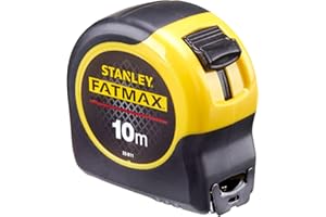 STANLEY - FATMAX Stanley FatMax Bandmass Blade Armor, 10m Länge, Feststeller, automatischer Rücklauf, Gürtelclip, DynaGrip, 0-33-811