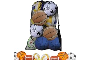 DECARETA Balltasche Schwarz Ballnetz 100 * 72cm Ball Netz Netztasche Groß Balltragenetz Fussballnetz mit Kordelzug und Schultergurt für Volleyball Gymnastikball Basketball Handball