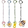 RTMOK Toy Straps for Baby, 4pcs Silicone Setpacifier Clip,Applies to Car Seat Toy,Teether Toy,High Chair,Stroller Accessories,Baby Toy Clips,Cribs,Rocking Chair,Silicone Pacifier Clip