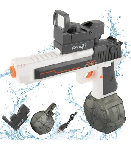 Pistolet à Eau Électrique Rechargeable - LED Lumineux - Portée 10m - Réservoir 500ml - Pour Enfants/Adultes